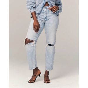 ABERCROMBIE & FITCH The Dad High Rise Curve Love Light Destroy W 31 / 12 R A&F